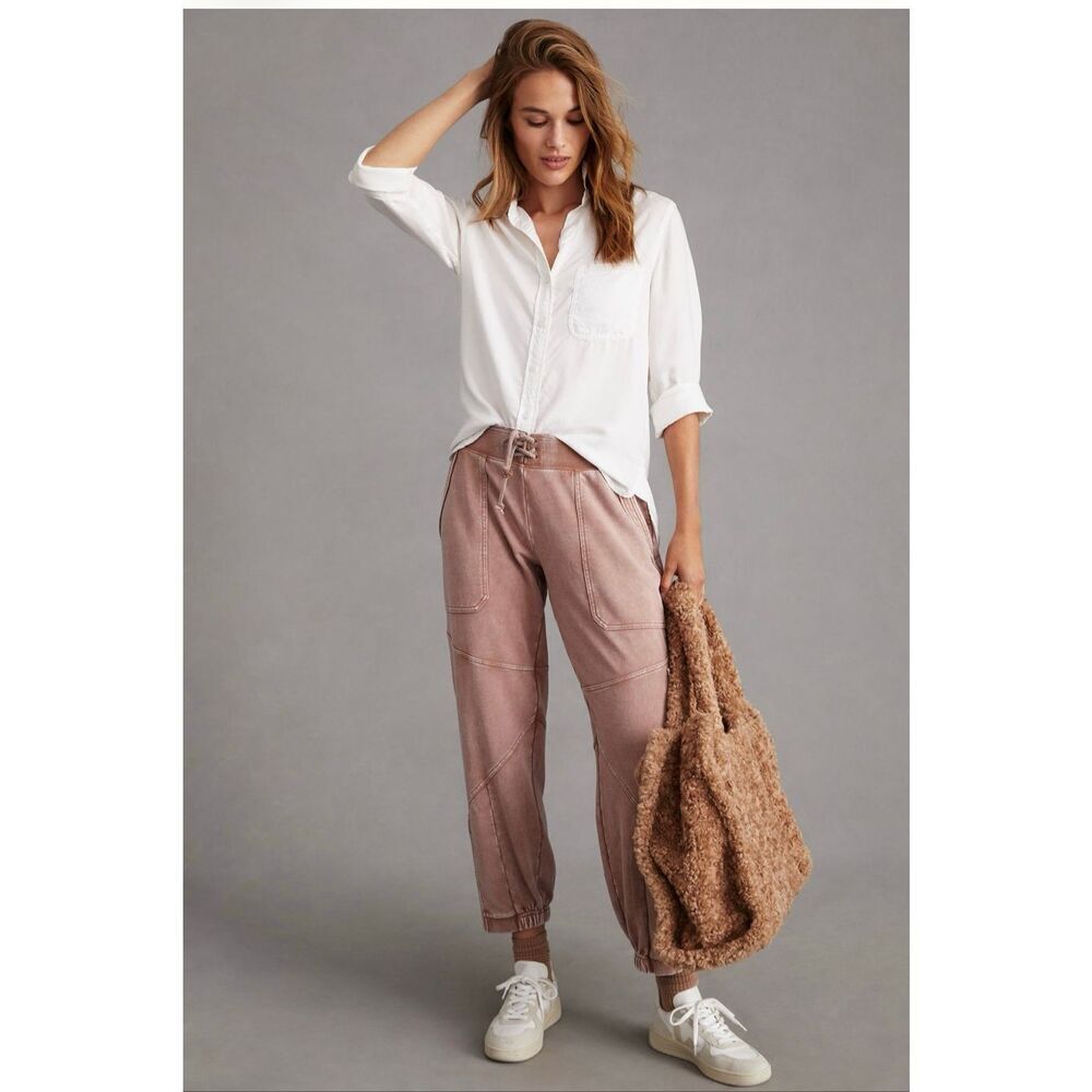 Daily Practice by Anthropologie Tan Brown Borealis Utility Jogger Pants Size Med